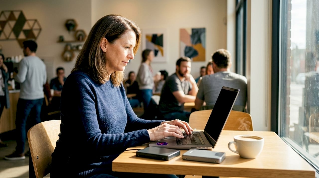 Person verifying digital memory files