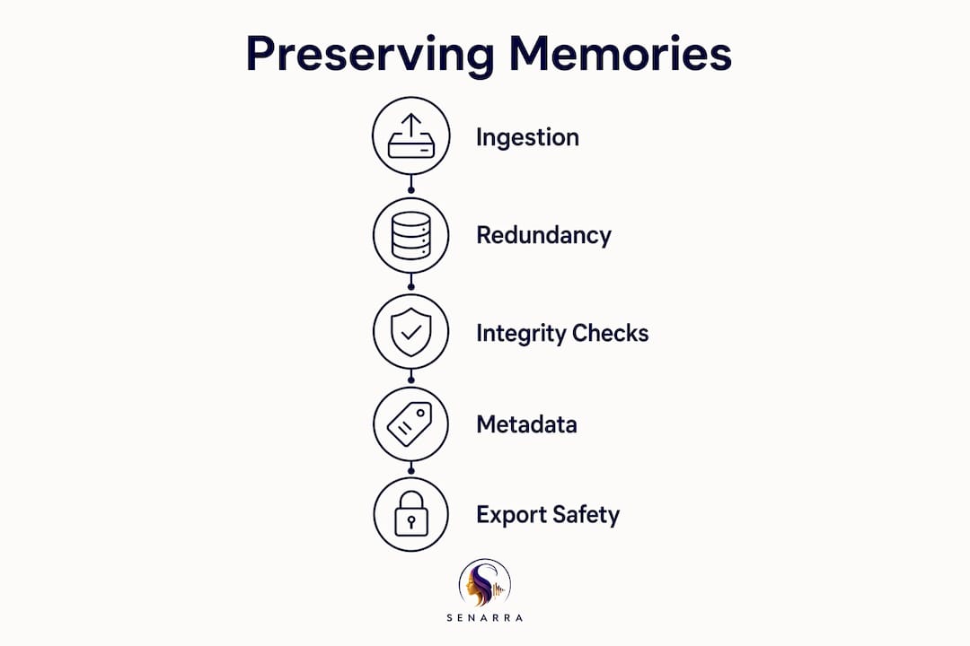 Infographic showing memory preservation steps