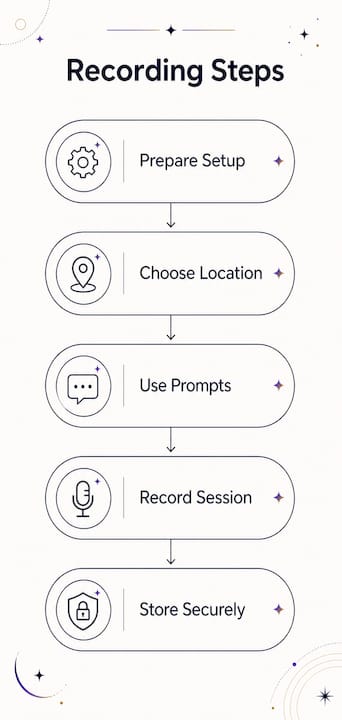 Infographic showing steps to record family stories