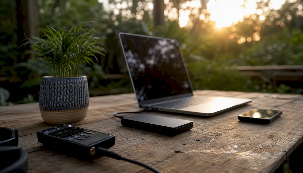 Backup storage devices for preserving recordings